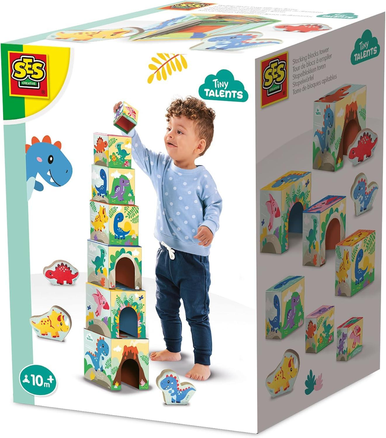 oCreon Creative Stapelblokken Toren met Dino Figuren