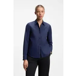HUGO für Damen. 50552832 Hemd The Essential marineblau (42), Lässig, Baumwolle, Langarm
