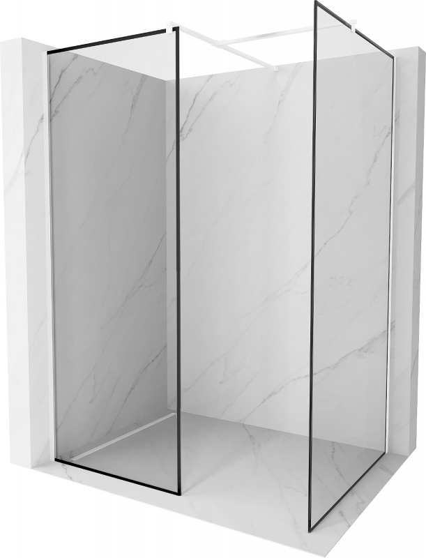 Mexen Kioto Walk-in Duschwand 120 x 120 cm, schwarzes Muster, weiß - 800-120-202-20-70-120