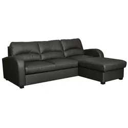 Ecksofa Milo Leder Grau Dunkelgrau