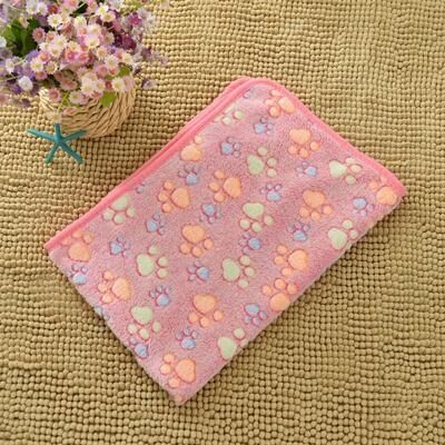 Uplifted Finds Cozy Paw Print Flannel Pet Blanket c s