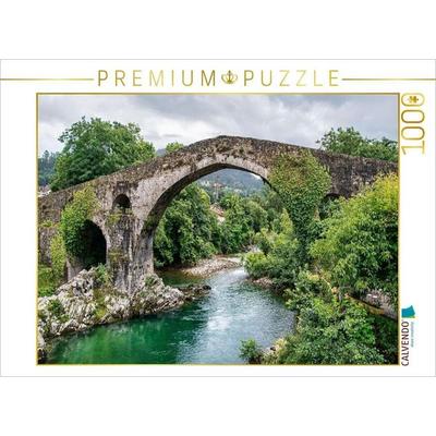 CALVENDO Puzzle Cangas de Onís Brücke am Sella River | 1000 Teile Lege-Größe 64 × 48 cm Foto-Puzzle für glückliche Stunden