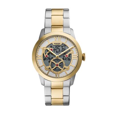 Quarzuhr FOSSIL "Townsman", edelstahlfarben, gelbgoldfarben, Armbanduhren, Herren, Quarzuhr, Armbanduhr, Edelstahlarmband, digital, analog