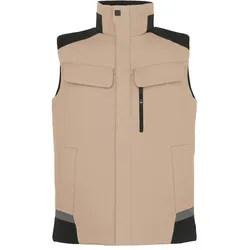 Softshell Arbeitsweste "HAUKE" - L - beige/schwarz