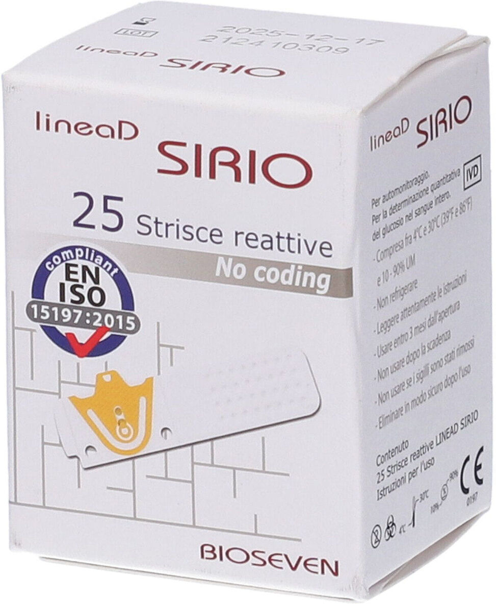 Bioseven Linea D Sirio glicemia 25 strisce reattive