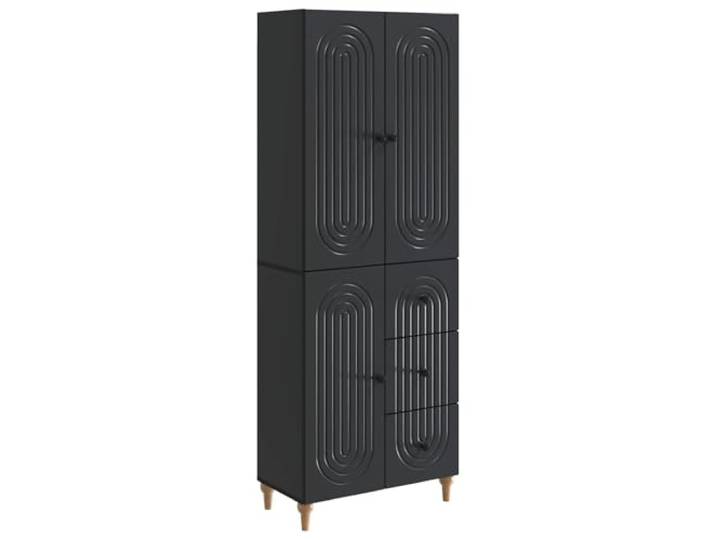 PUGYNBK 2-teiliges Schrank-Set aus technischem Holz Modular mit LED-Lichtern für den Außenbereich, Regale und Schubladen