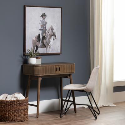 Crestview Collection Chaplin Two Door Wooden Writing Desk - Medium Brown