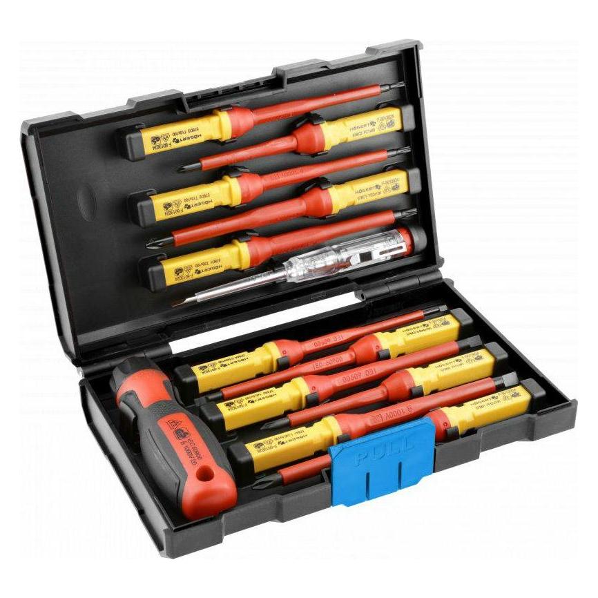 MGA Set isolierter 1000 V-Schraubendreher mit austauschbarem Griff mit Spannungsprüferzur Erkennung von (Kreuzschlitz) (HT1S997)
