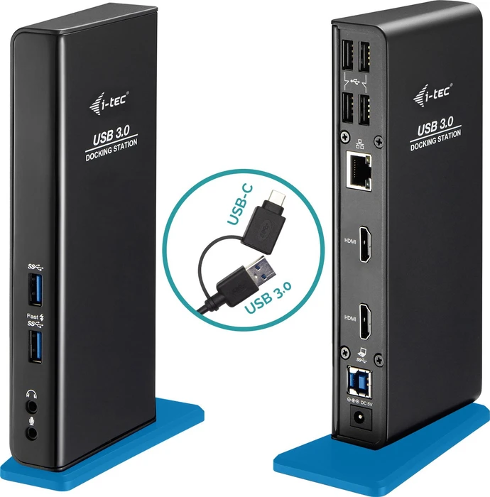 i-tec USB 3.0/USB-C Dual HDMI Docking Station + Netzadapter