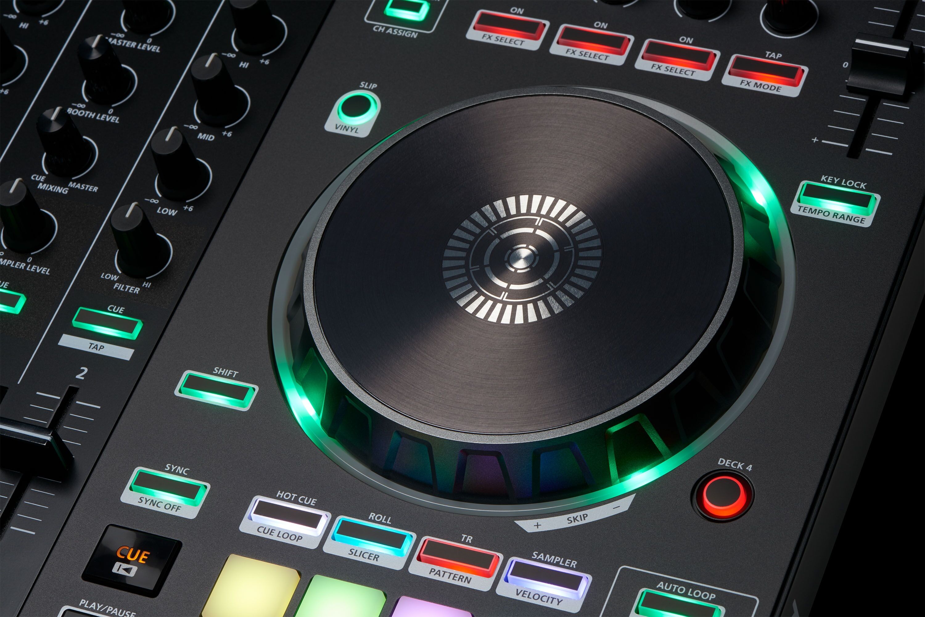 Roland DJ-505 CONTROLADOR DJ 4 Decks 2 Canais Serato DJ + Patterns Ritmos TR