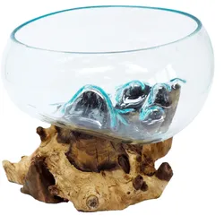 Molten Glass on Wood - Open Lrg Bowl