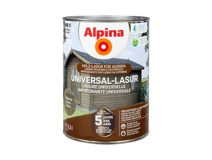 Alpina Universal-Lasur Ebenholz 2.5 l Seidenmatt