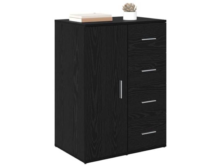 vidaXL Sideboard Schwarz Eichen-Optik 59 x 39 x 80 cm Holzwerkstoff