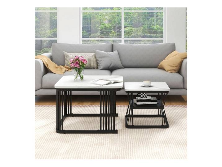 HAUSS SPOLE Couchtisch Couchtisch 2er Set Kaffeetisch Sofatisch Couchtisch