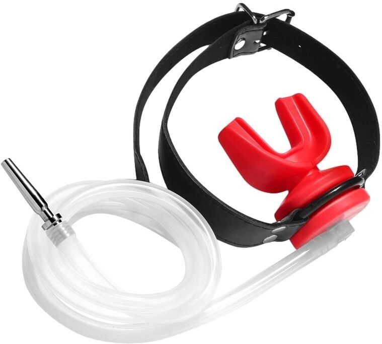 KINKgear Plug Pénis avec Bâillon Urinoir - Plug 4 x 0.7cm Rouge