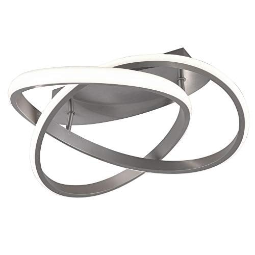 Reality Leuchten Course LED plafondlamp, wit en zilver, rond, dimbaar, incl. LED-lamp