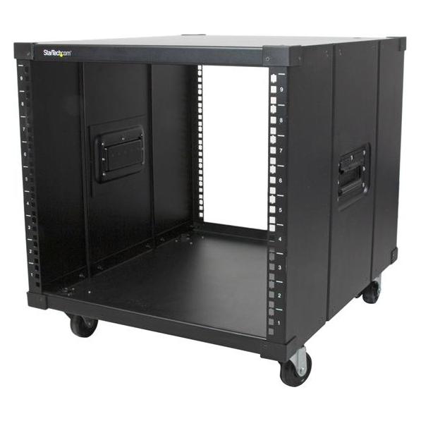StarTech Mobiles Server Rack mit Griffen - rollbarer Serverschrank / Netzwerschrank - 9HE (9 HE, 19 Zoll Rack) (RK960CP)