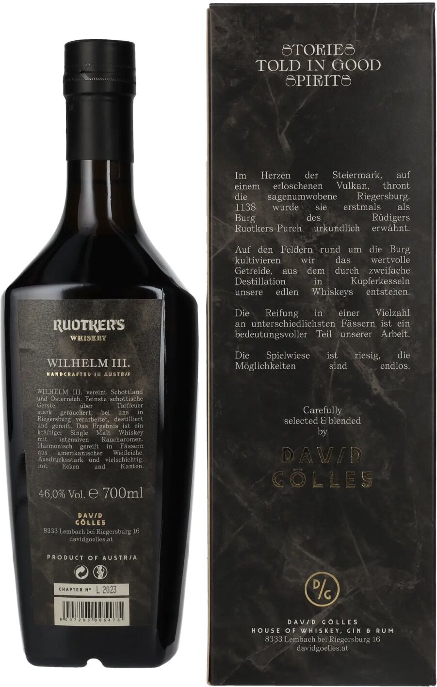 Ruotker's Whiskey Ruotker's WILHELM III. Heavily Peated Single Malt Whiskey 46% Vol. 0,7l in Geschenkbox