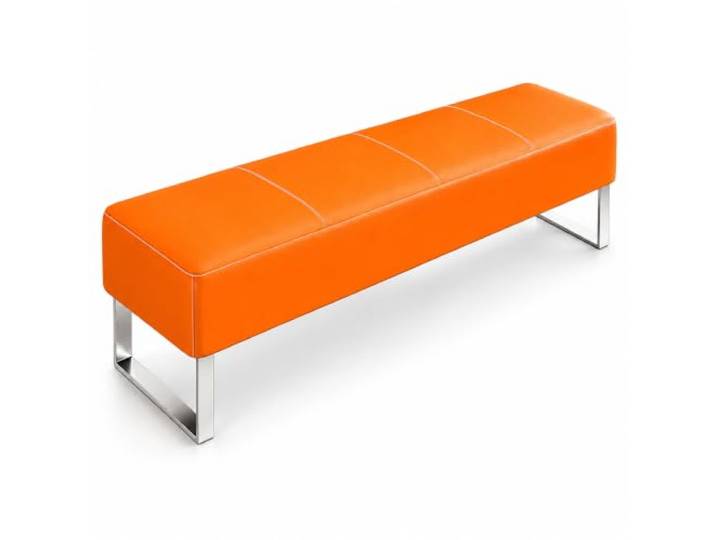Empfangsbank aus Kunstleder, Belastbare Sitzbank ohne Lehne mit Metallfüßen Gewerbliche Gästebank für Wartezimmer, Büros, Praxen, Salons, Spas und Friseursalons(A,180cm/70.9in)