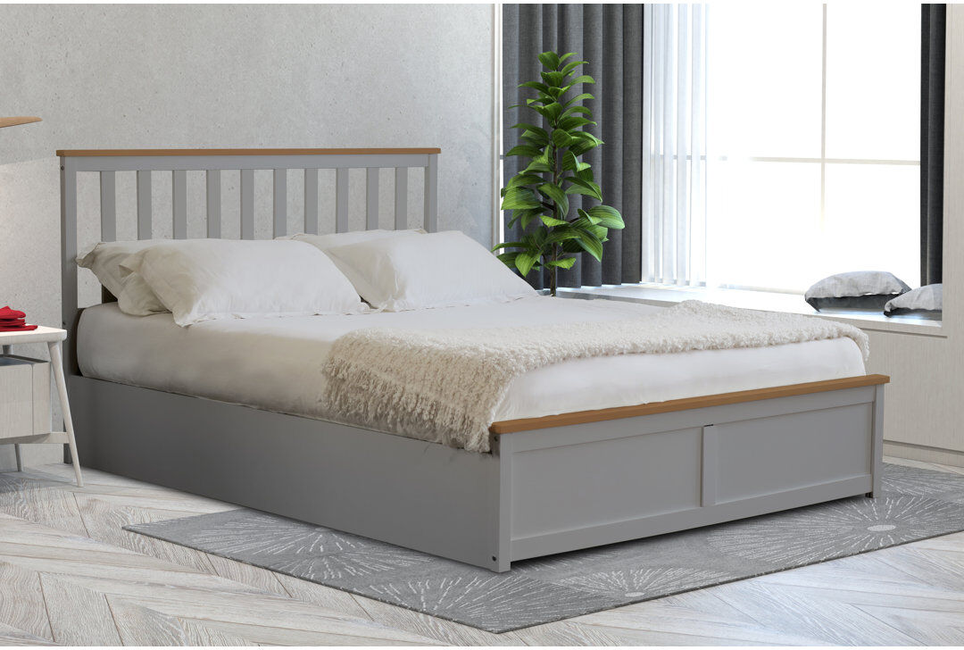 Marlow Home Co. Araliya Ottoman Storage Bed Grey Small Double (4')