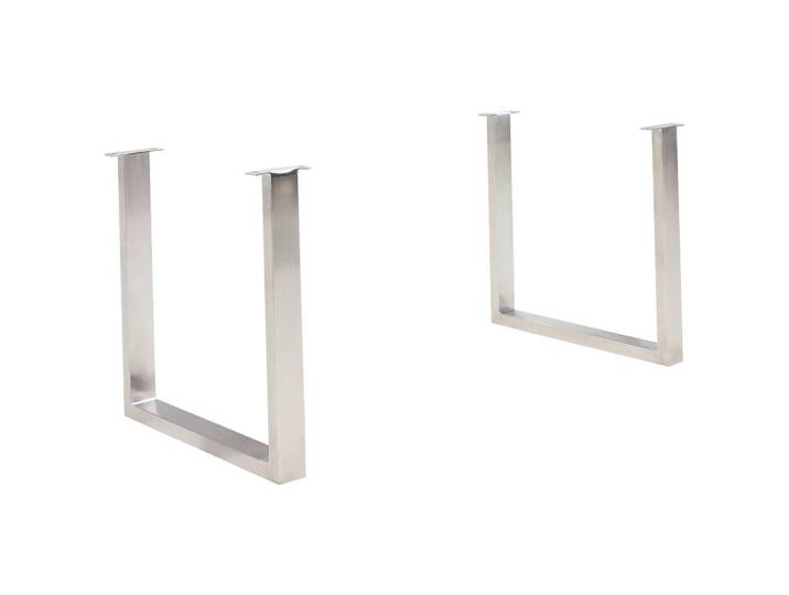 Valdera Tischgestell, Edelstahlfarben, Metall, 2-teilig, U-Form, 8x73x78 cm, Esszimmer, Esstische, Tischsysteme, Tischgestell