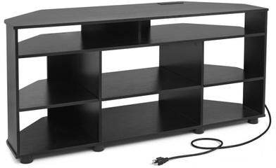 Costway Corner Entertainment Center TV Stand for TVs up to 55 Inch-Black