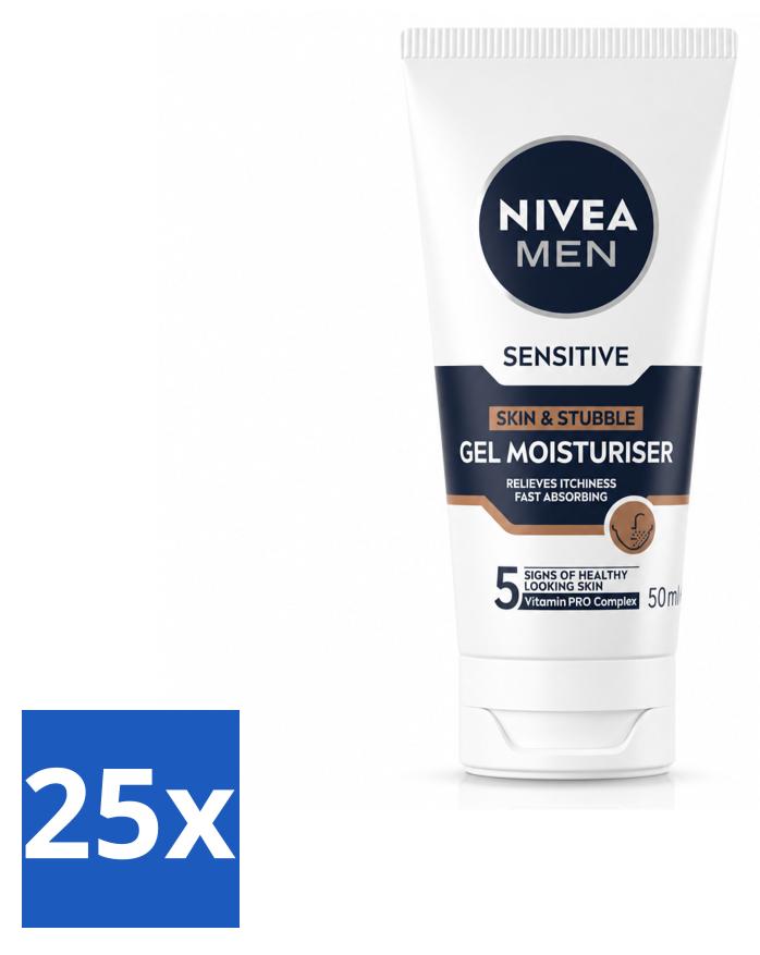 NIVEA MEN Sensitive Gesichtsgel Haut & Stoppeln 50 ml - Vorteilspack - 25 Stücke