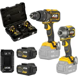 JCB 18V Akku Schlagbohrschrauber Schlagschrauber brushless inkl. 2x 5,0Ah Koffer