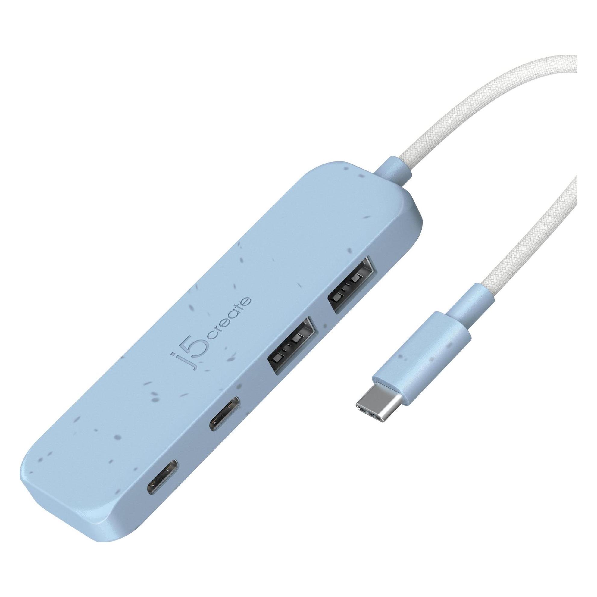 j5Create Umweltfreundlicher USB-C-zu-Hub Typ C & Typ A Gen 2 mit 4 Anschlüssen, USB 3.2 Gen 1 (3.1 G (USB-C, 4 Ports) (JCH342EC-N)