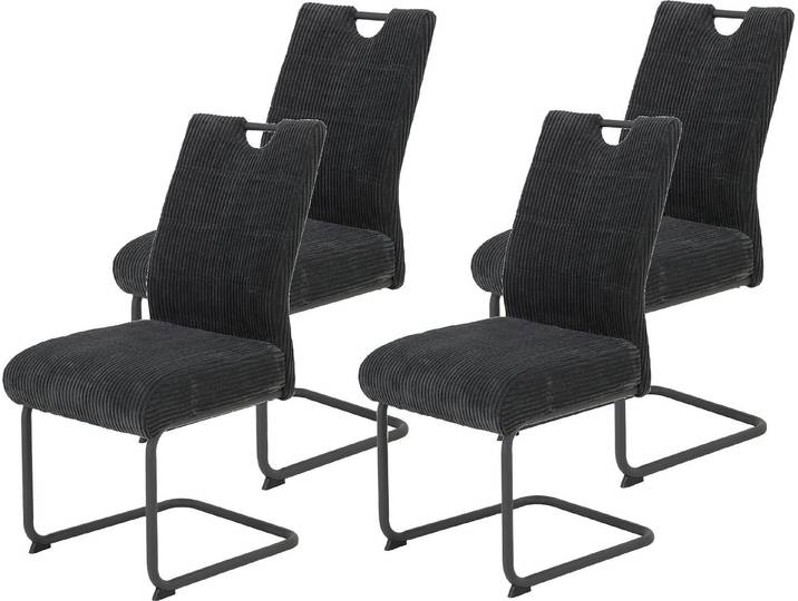 HELA Freischwinger MERKUR XL (Set, 4 St), Federkern, 140 Kg Belastbarkeit, Cord Bezug, 2er & 4er Set