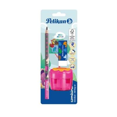 Pelikan Combino Set pink Schreiblernbleistift, Radierer, Anspitzer, 3er Set