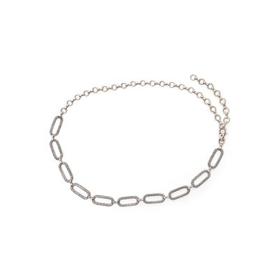 Kettengürtel "Ella", Damen, Gr. onesize, silber (altsilber), Metall, COLLEZIONE ALESSANDRO, unifarben, Basic, Gürtel, mit rechteckigen Teilen