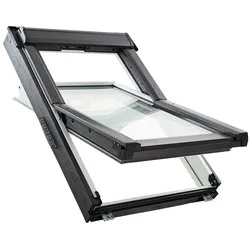 Roto Schwingfenster Konfigurator RotoQ Q4 K200 Kunststoff Aluminium Dachfenster, Anti-Tau-Beschichtung, 3-fach Verglasung,66x98 cm (6/9),besser (Uw 0,9),Elektrisch-Funk