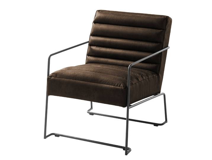 Fauteuil I Marron/Gris marron Tissu 63 x 71 x 78cm