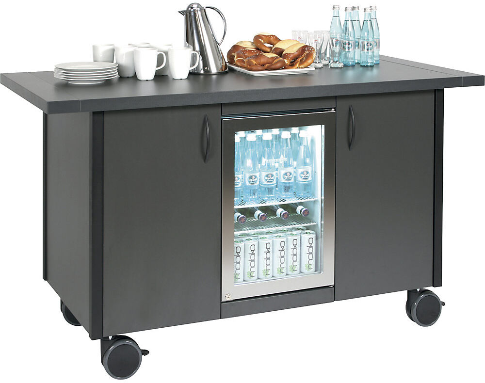 kaiserkraft Service- und Kaffeestation, mit 1 Kühlschrank und 2 Türen, LxBxH 1600 x 740 x 900 mm