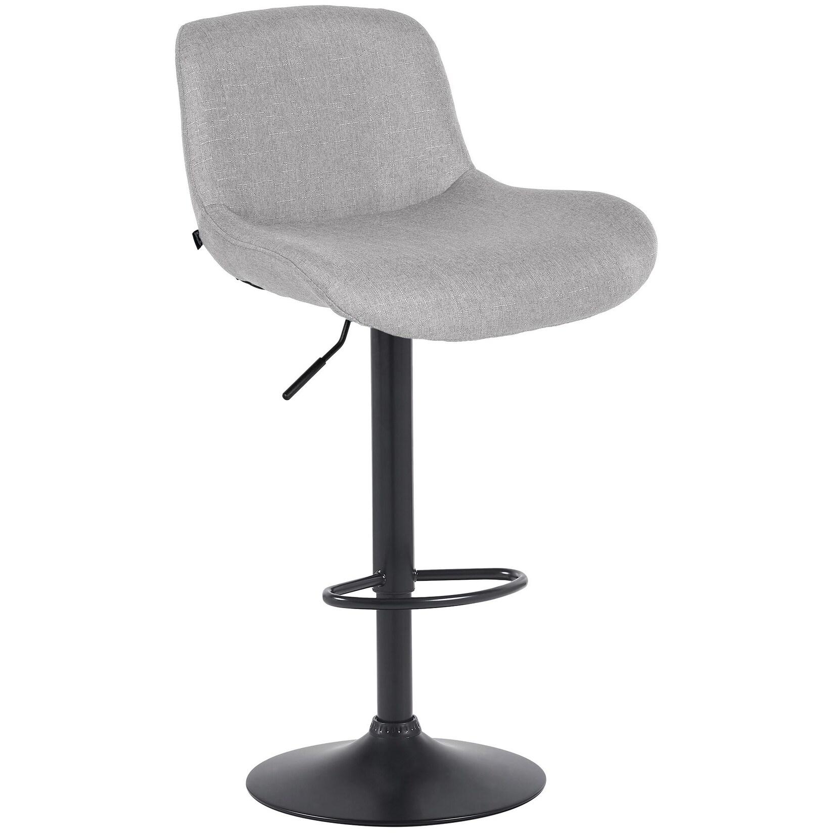 CLP Barhocker Solon Schwarz Stoff Farbe: hellgrau, Material: Stoff