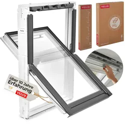All-in-1 VELUX Dachfenster Kunststoff dreifach Verglasung Energie Uw 1,0 W/m2K - Förderfähig 78 x 140 (MK08)