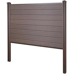 WPC-Sichtschutz Savoie, Zaun Windschutz, WPC-Pfosten zum Einbetonieren ~ Basiselement, 195cm braun