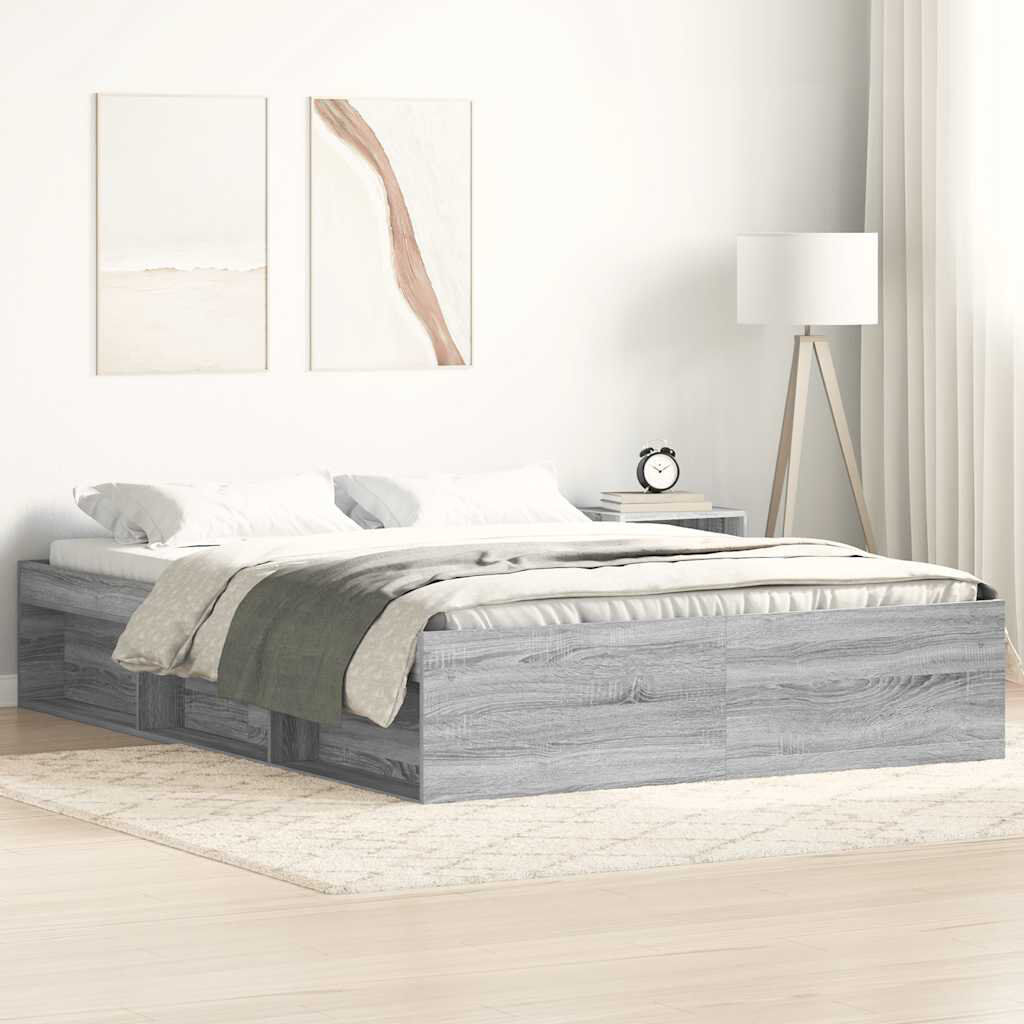 Latitude Run Afriani Bed Grey Sonoma Kingsize (5')