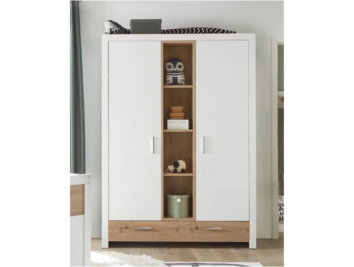 FABI Kleiderschrank 2türig, Material Spanplatte, weiß /