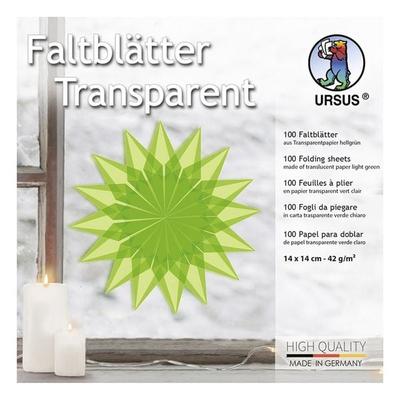 URSUS Faltblätter Faltblätter Transparentpapier, 14 x 14 cm, hellgrün, 100 Blatt