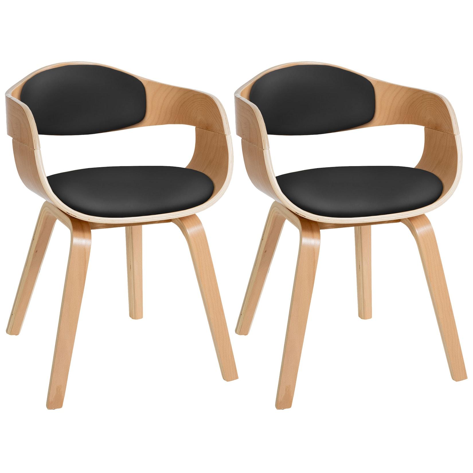 CLP 2er Set Stühle Kingston Kunstleder Farbe: natur/schwarz