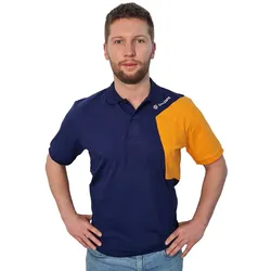 Premium Poloshirt Hexagon mit tuulzone Logo navy/orange - 19091tz - navy/orange