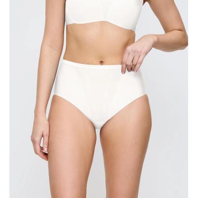 Slip TRIUMPH "Shape Smart Maxi", Damen, Gr. L, Microtouch, weiß (ecru weiß), Microtouch, Obermaterial: 55% Elasthan, 45% Polyamid, körpernah, Unterhosen Slip, glättend und schmeichelnd