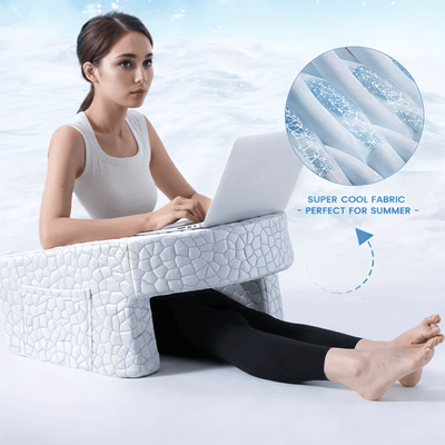Uplifted Trends ComfyArm Desk Pillow, Ergonomic Support & Plush Comfort milky White