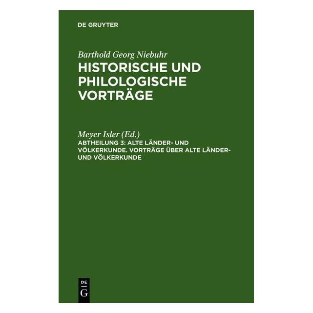 De Gruyter Vorträge über alte Länder- und Völkerku (Deutsch, Hardcover) (67774216)