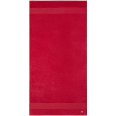 Duschtuch LACOSTE "LLECROCO", rot (rouge), B:70cm L:140cm, Frottier, Obermaterial: 100% Baumwolle, Handtücher, mit Label-Applikationen