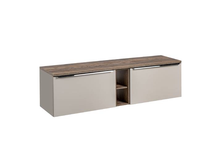 Meuble sous-vasque 180cm 2 niches Éros Taupe