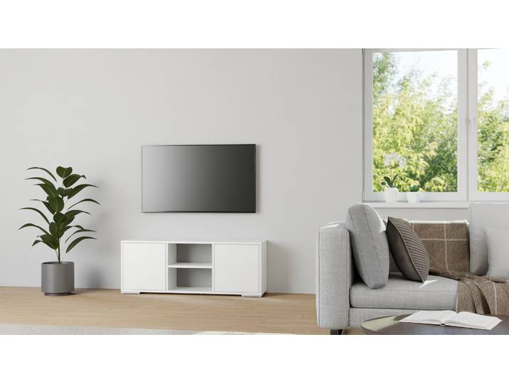 Commode sur mesure en MDF noir Pickawood MDF mélaminé MDF Blanc mat