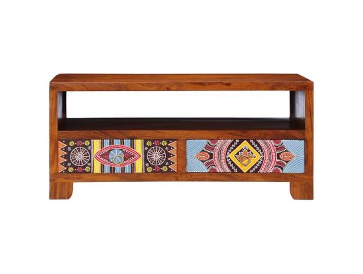 HKLGBVCR Couchtisch aus massivem Akazienholz, 90 x 50 x 40 cm